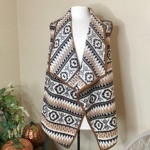 Aztec Printed Sherpa Vest